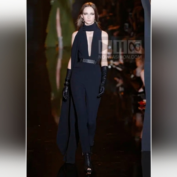 Elie Saab Black Jumpsuit Mockneck RTW F/W 2015
